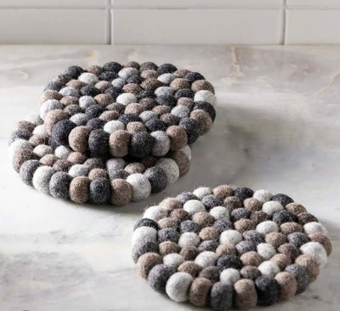 Natural Wool Coaster - Set of 4