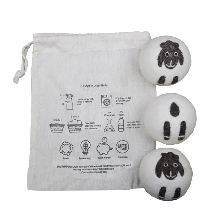 Big Sheep Wool Dryer Balls - Set of 3 in Bag