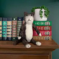 Large Felted Cat Sitting