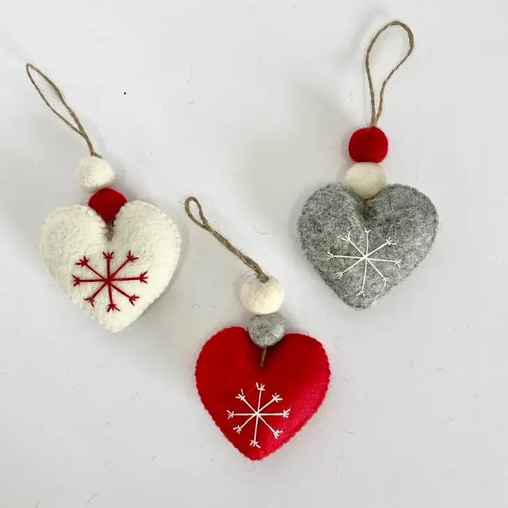 Heart Felted Christmas Ornament