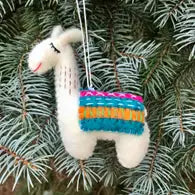 Llama Felted Ornament