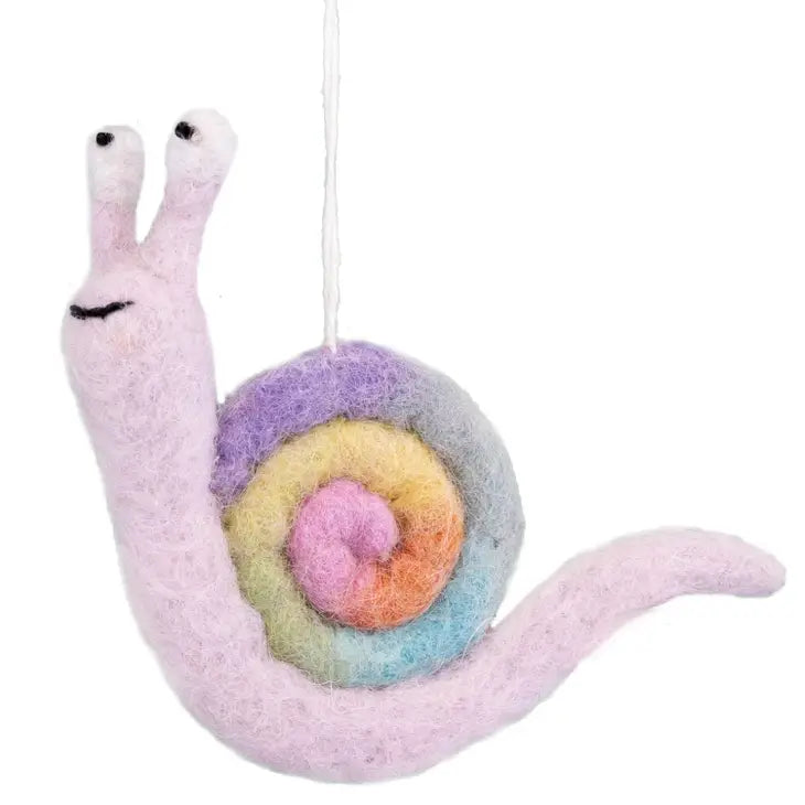 Hand Felted Snail Ornament