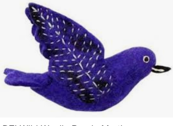 WILD WOOLIES FELTED ORNAMENT/Purple Martin