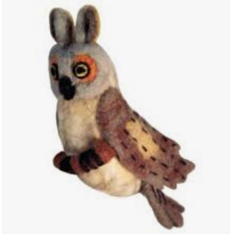 WILD WOOLIES FELTED ORNAMENT/Great Horned Owl