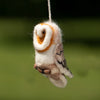 WILD WOOLIES FELTED WOOL ORNAMENT Barn Owl