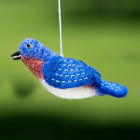WILD WOOLIES FELTED ORNAMENT/Bluebird