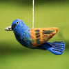 WILD WOOLIES FELTED WOOL ORNAMENT Blue Grosbeak