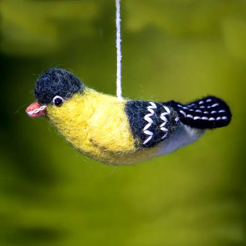 FELTED WOOL ORNAMENT Goldfinch