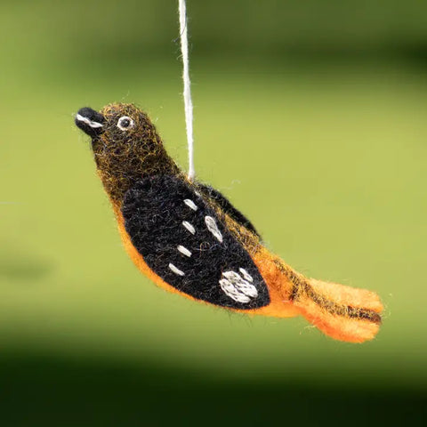 WILD WOOLIES FELTED WOOL ORNAMENT Oriole