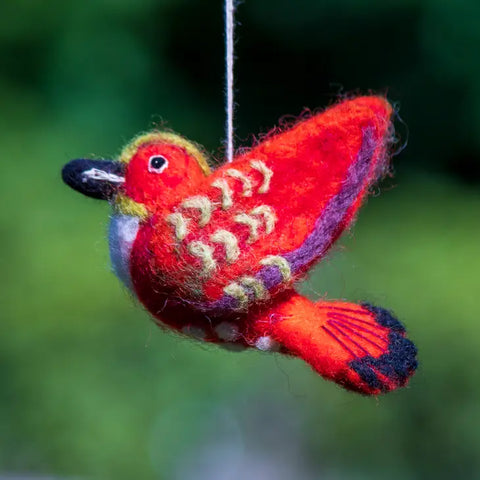 WILD WOOLIES FELTED WOOL ORNAMENT Rufous Hummingbird