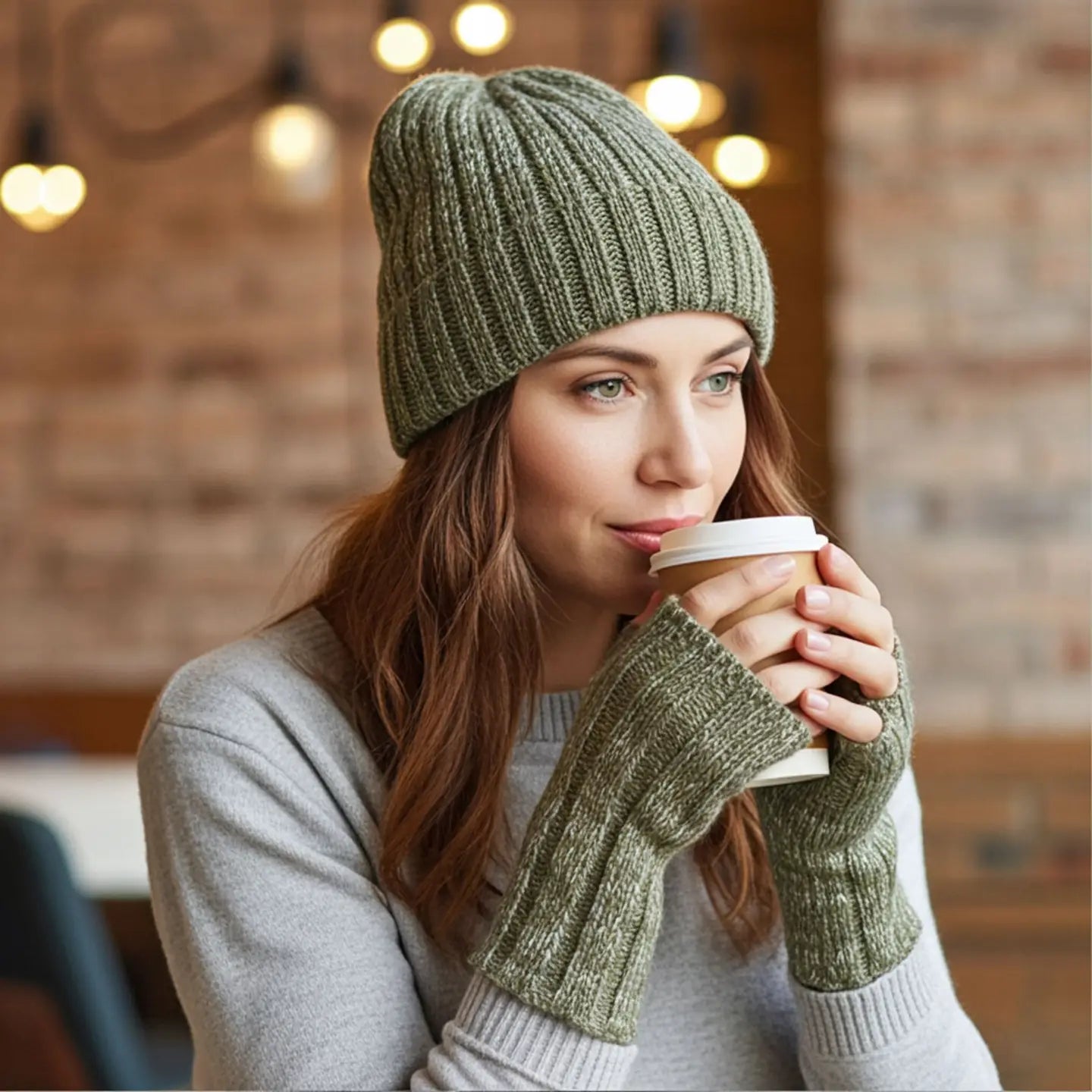 Alpaca Fingerless Gloves / Accordion