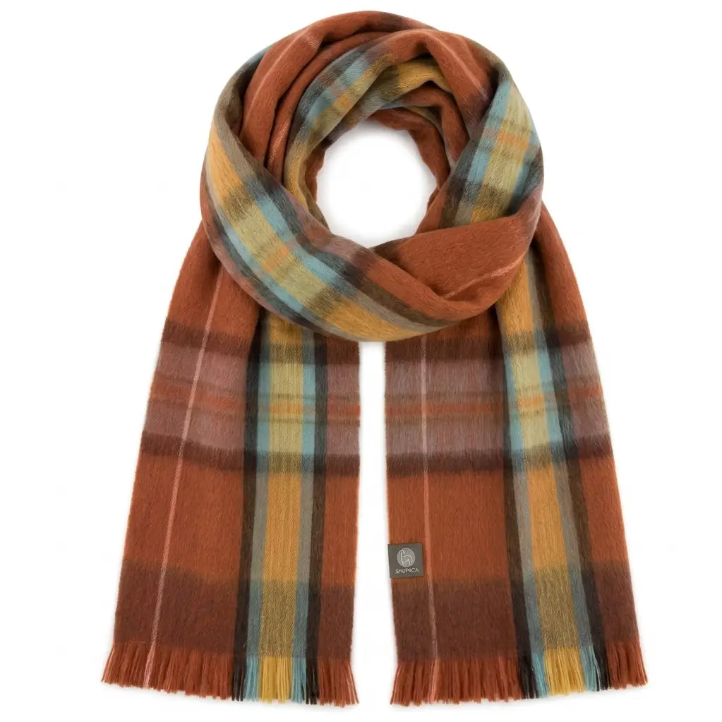 ALPACA PLAID BRUSHED SCARVES
