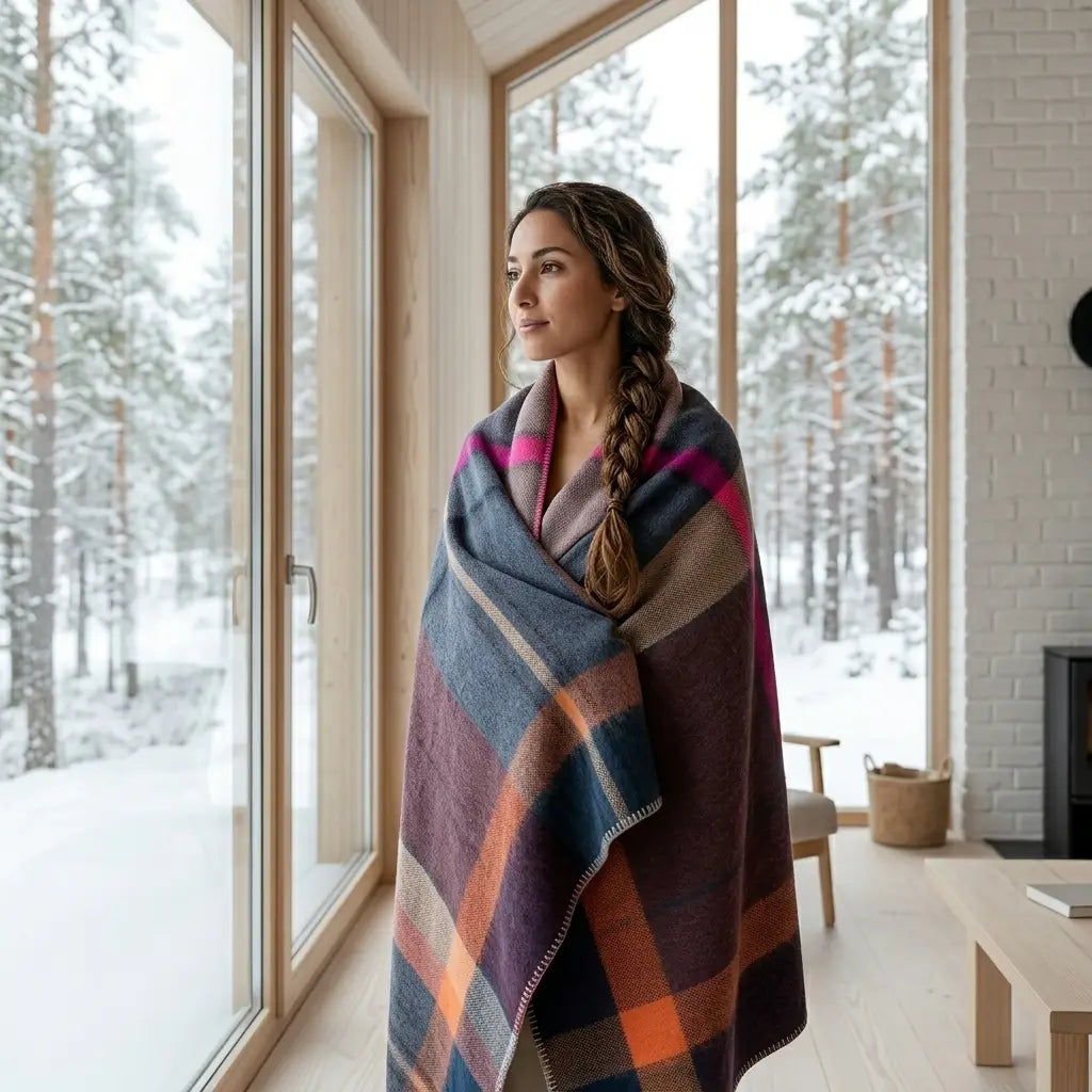 ALPACA BRUSHED PLAID BLANKETS