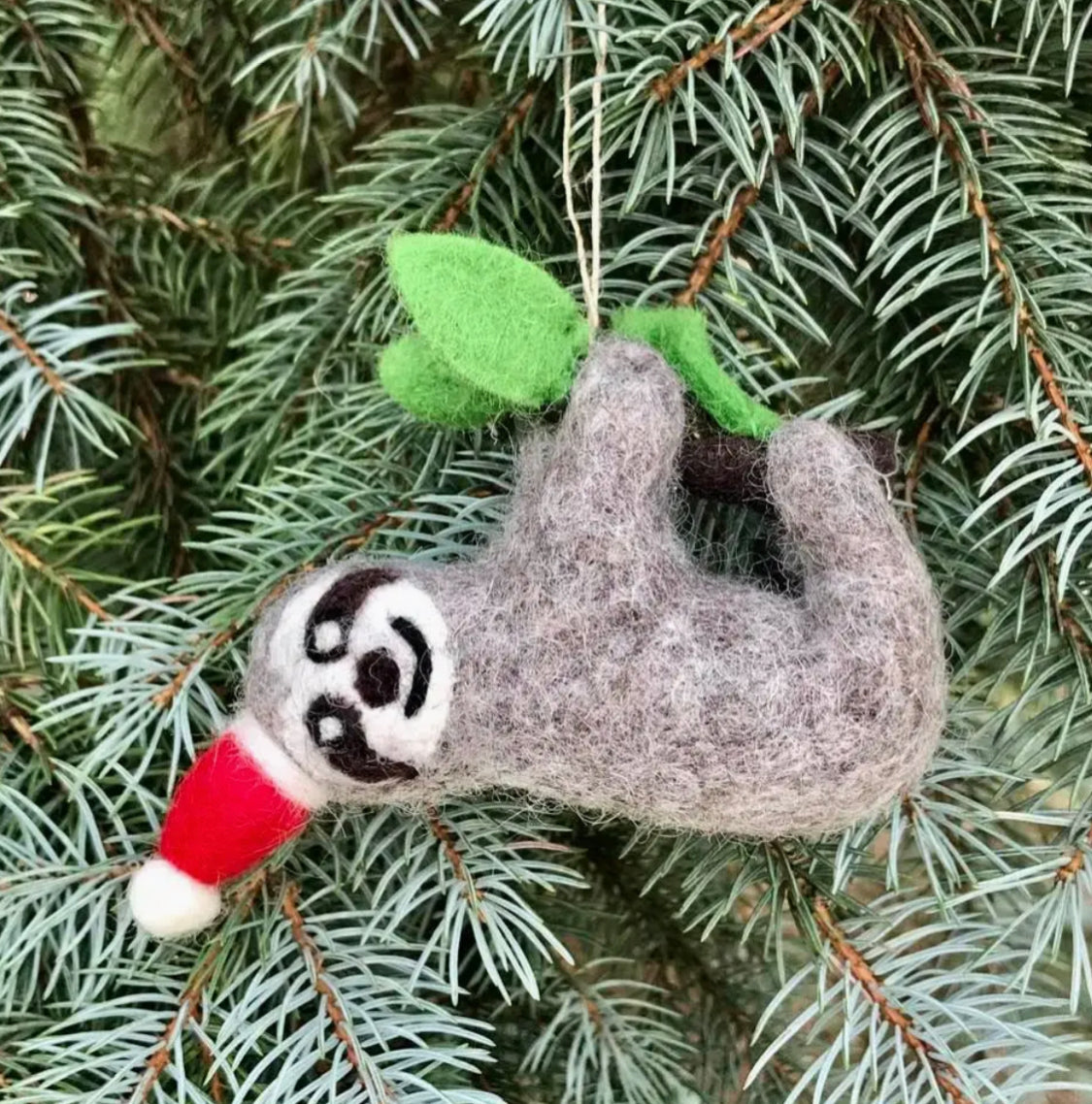 Sloth Christmas Ornament