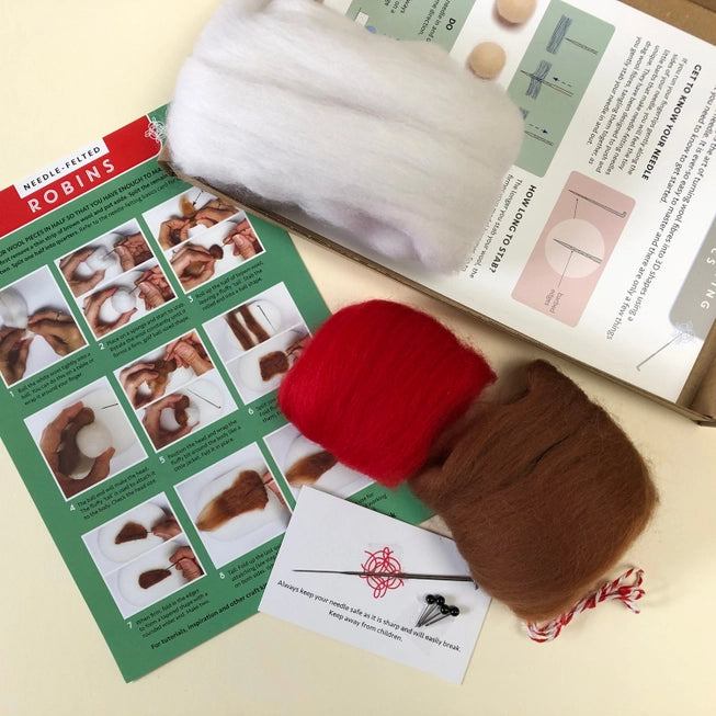 Needle Felting Kit / Robins