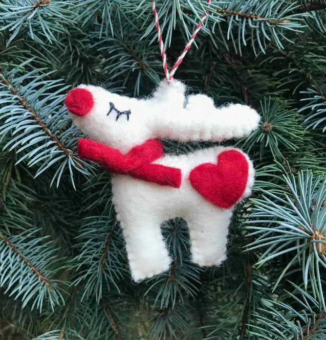 Felted Reindeer Ornament