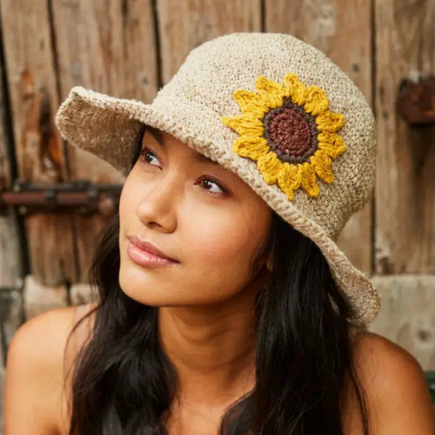Sunflower Hemp Cotton Hat Buck Brook Alpacas