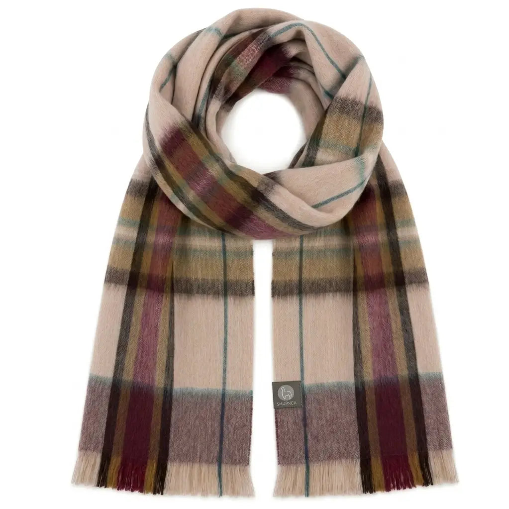 ALPACA PLAID BRUSHED SCARVES