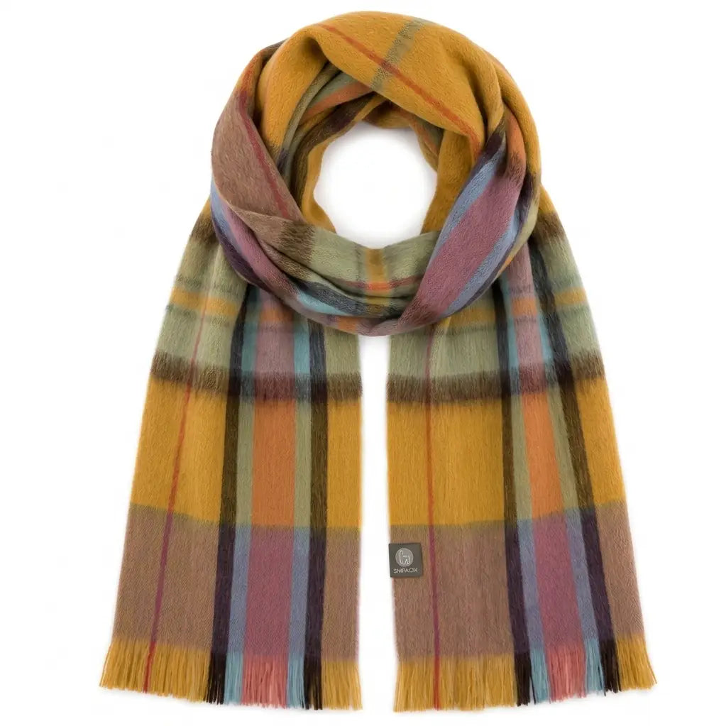 ALPACA PLAID BRUSHED SCARVES
