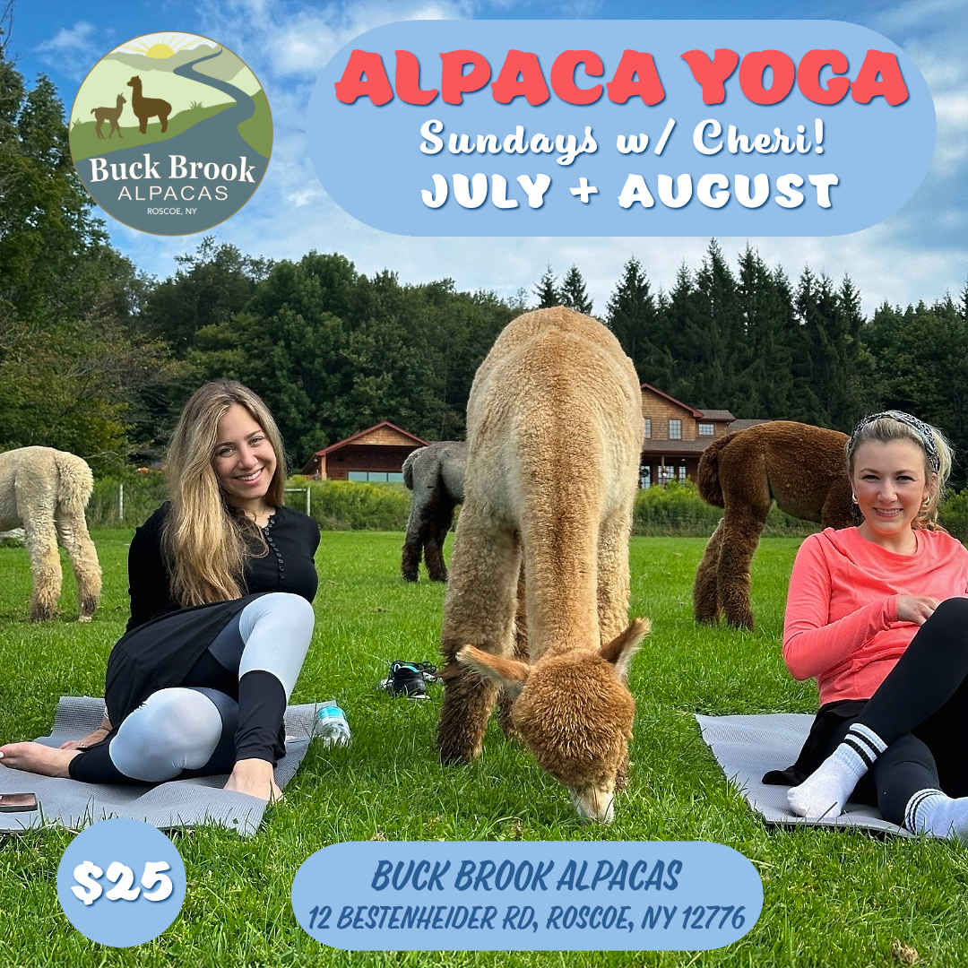 ALPACA YOGA IN JULY/AUG with Cheri Brasseale (Sundays 10AM)