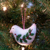 Embroidered Dove Ornament