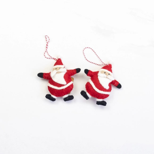 Felted Fat Santa Ornament