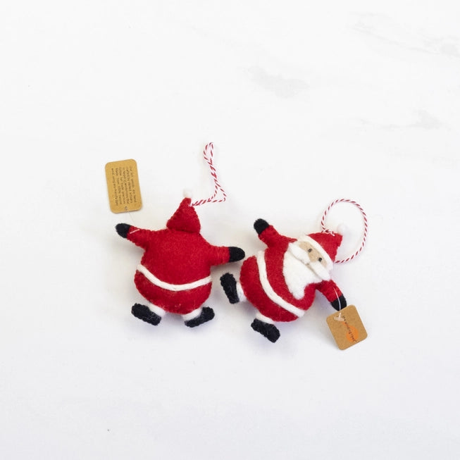Felted Fat Santa Ornament