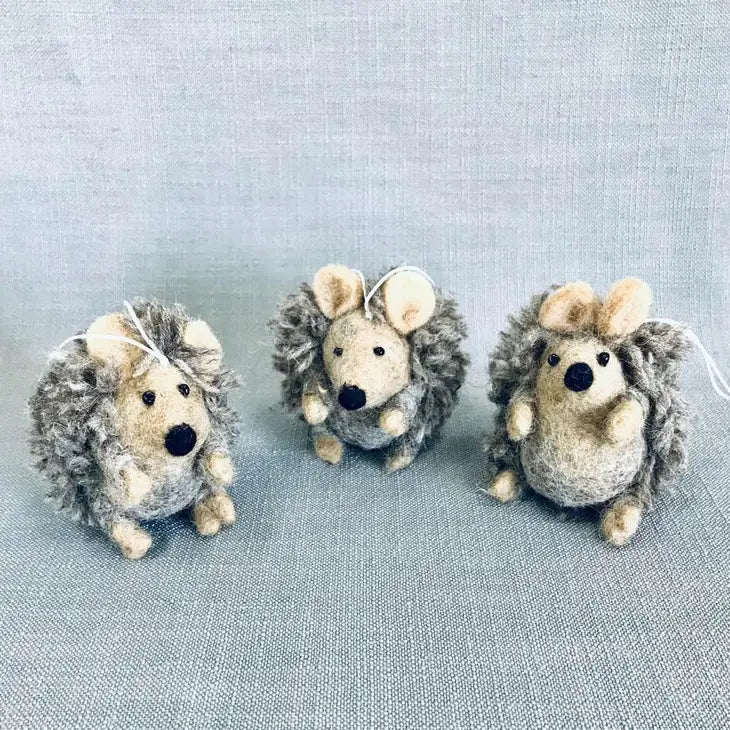 Felted Hedgehog Ornament