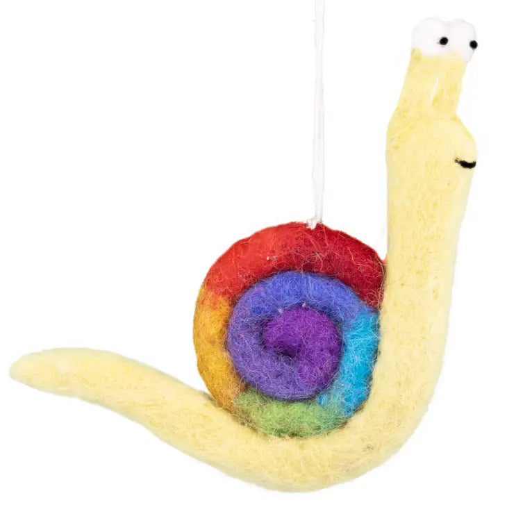Hand Felted Snail Ornament