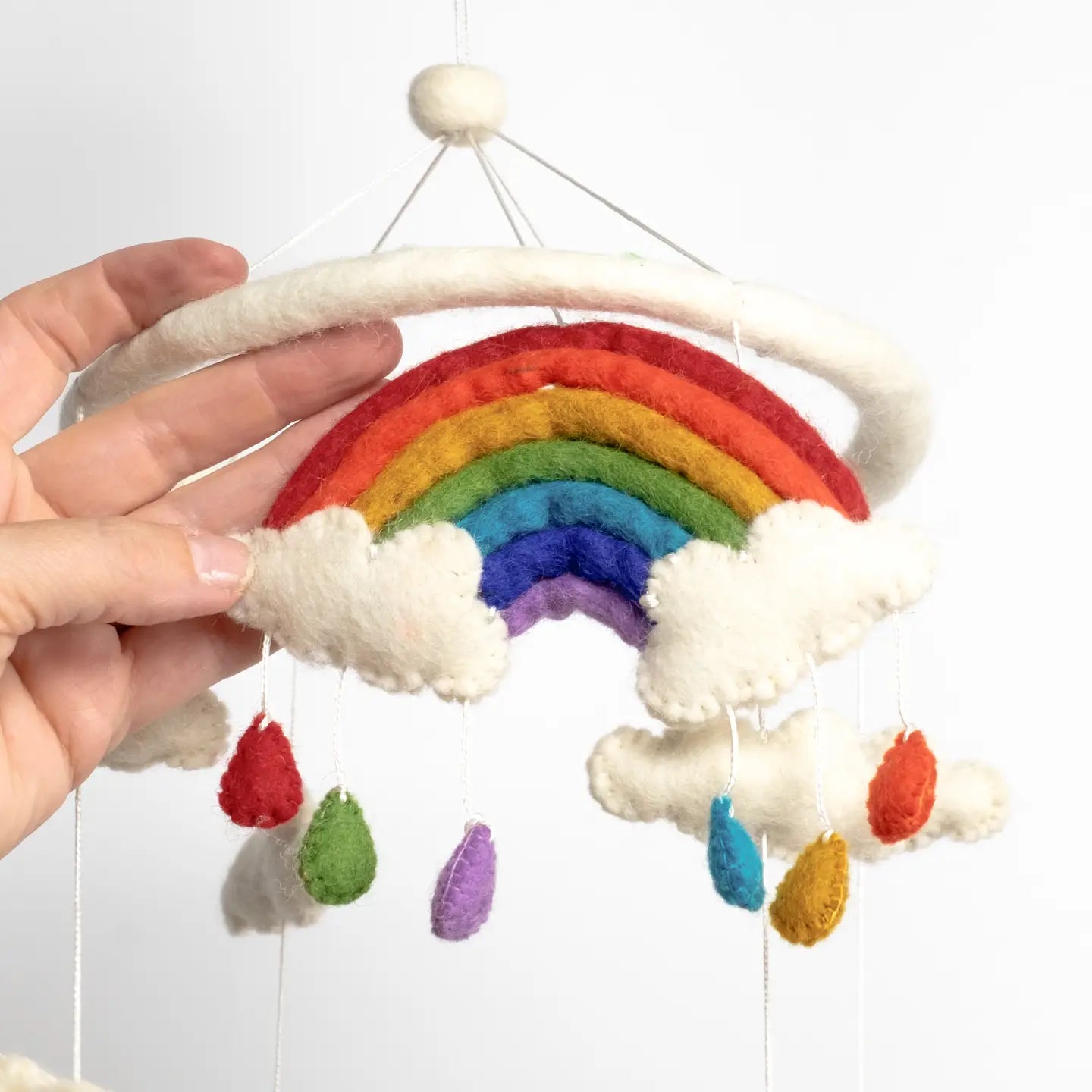 Crib Mobile / Rainbow Sheep