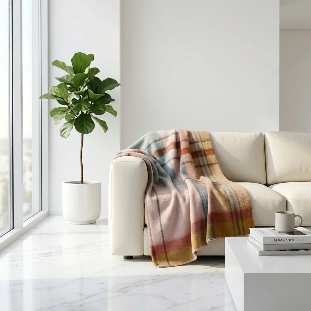 ALPACA BRUSHED PLAID THROWS
