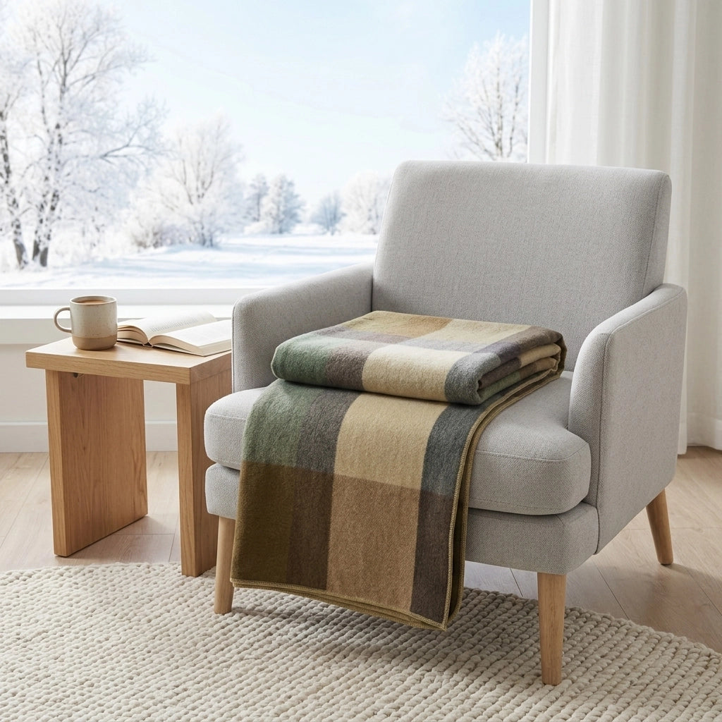 ALPACA BRUSHED PLAID THROWS