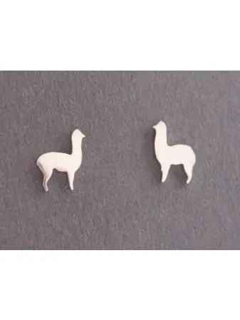 White Llama Stud Earrings by Onyx O White Llama Stud Earrings by Onyx O