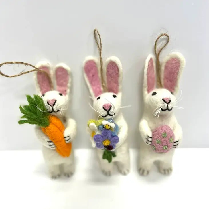 Felted Easter Bunny Ornaments