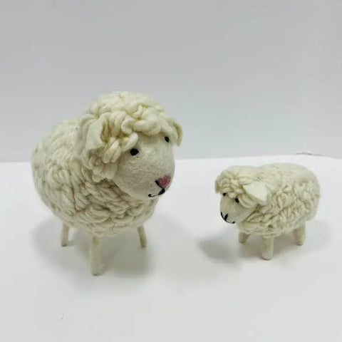 White Wool Sheep Ornament Small