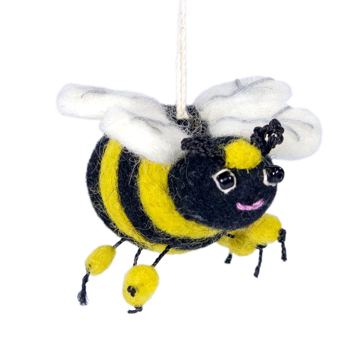 WILD WOOLIES FELTED ORNAMENT Honey Bee