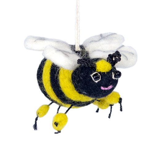 WILD WOOLIE'S FELTED ORNAMENT Honey Bee