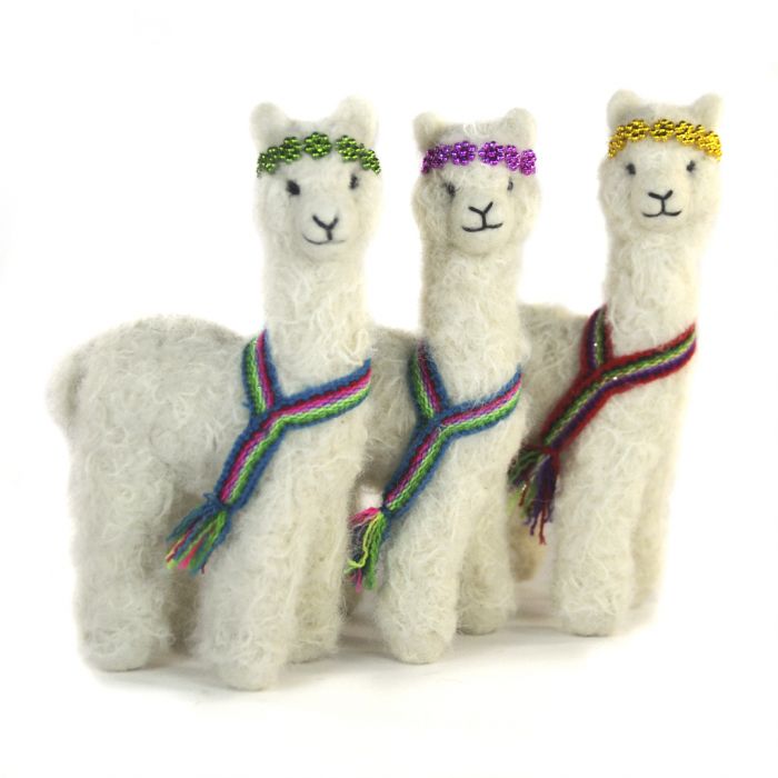 Needle Felted Alpaca Figurines