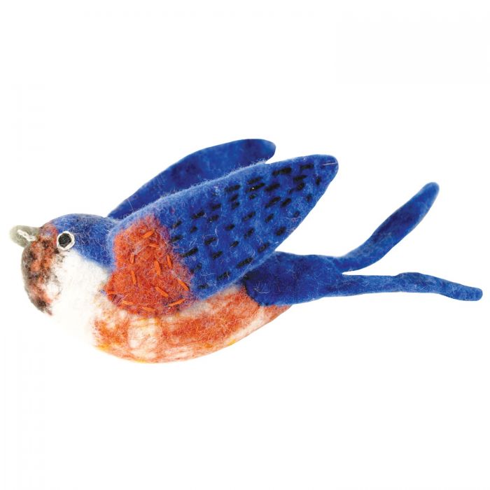 WILD WOOLIES FELTED WOOL ORNAMENT Barn Swallow