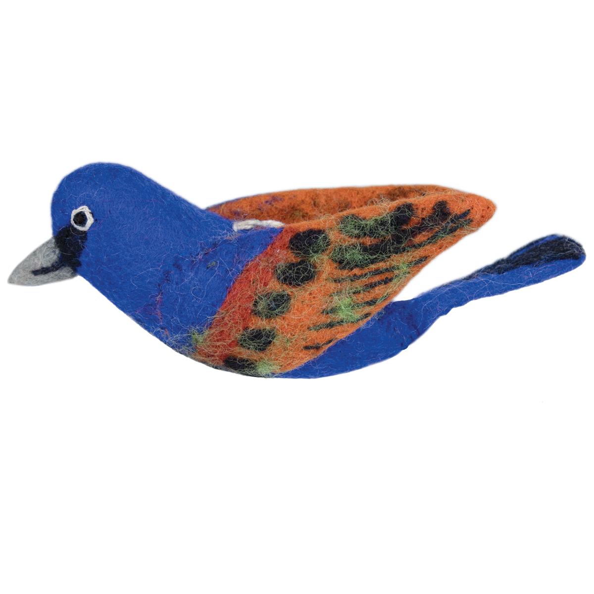 WILD WOOLIES FELTED WOOL ORNAMENT Blue Grosbeak