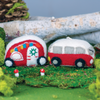 WILD WOOLIE'S FELTED ORNAMENT / Retro Camper / Red
