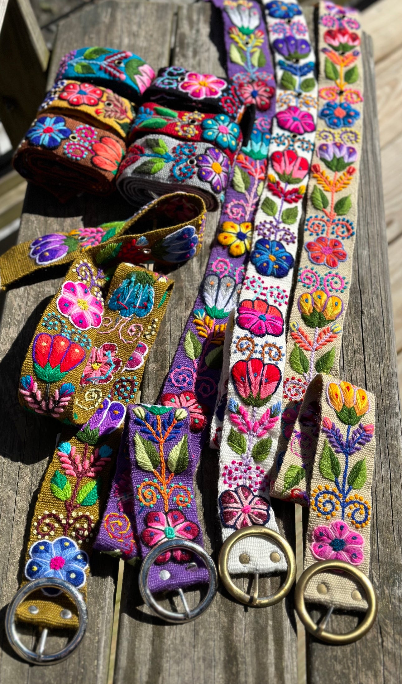 HAND FELTED FLORAL BELT