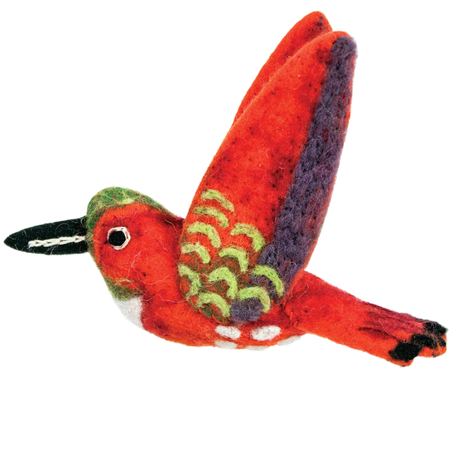 WILD WOOLIES FELTED WOOL ORNAMENT Rufous Hummingbird