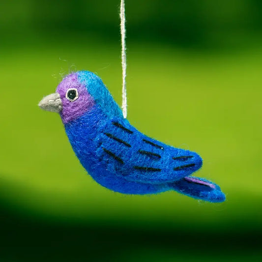 WILD WOOLIES FELTED BIRD / Indigo Bunting