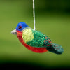WILD WOOLIES FELTED WOOL ORNAMENT Painted Bunting