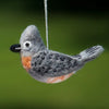 WILD WOOLIES FELTED ORNAMENT / Tufted Titmouse